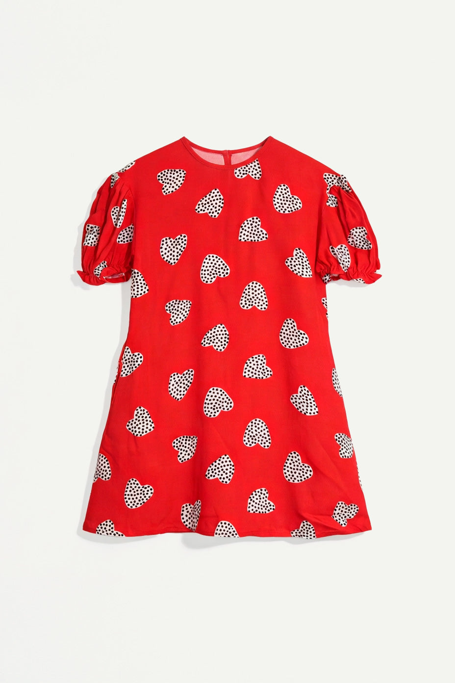 Vestito corto da bambina con maniche con stampa Harmony Red