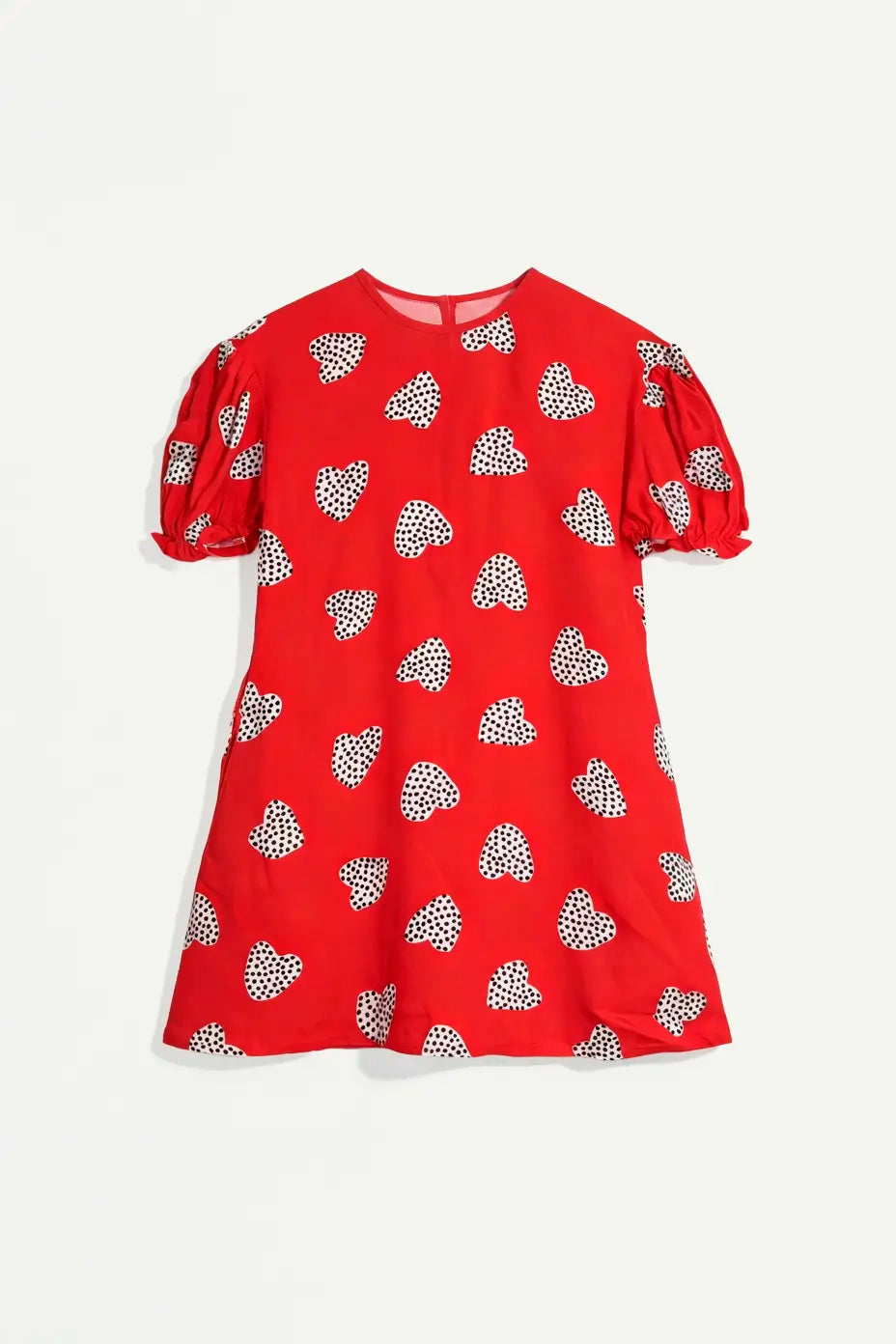 Vestito corto da bambina con maniche con stampa Harmony Red