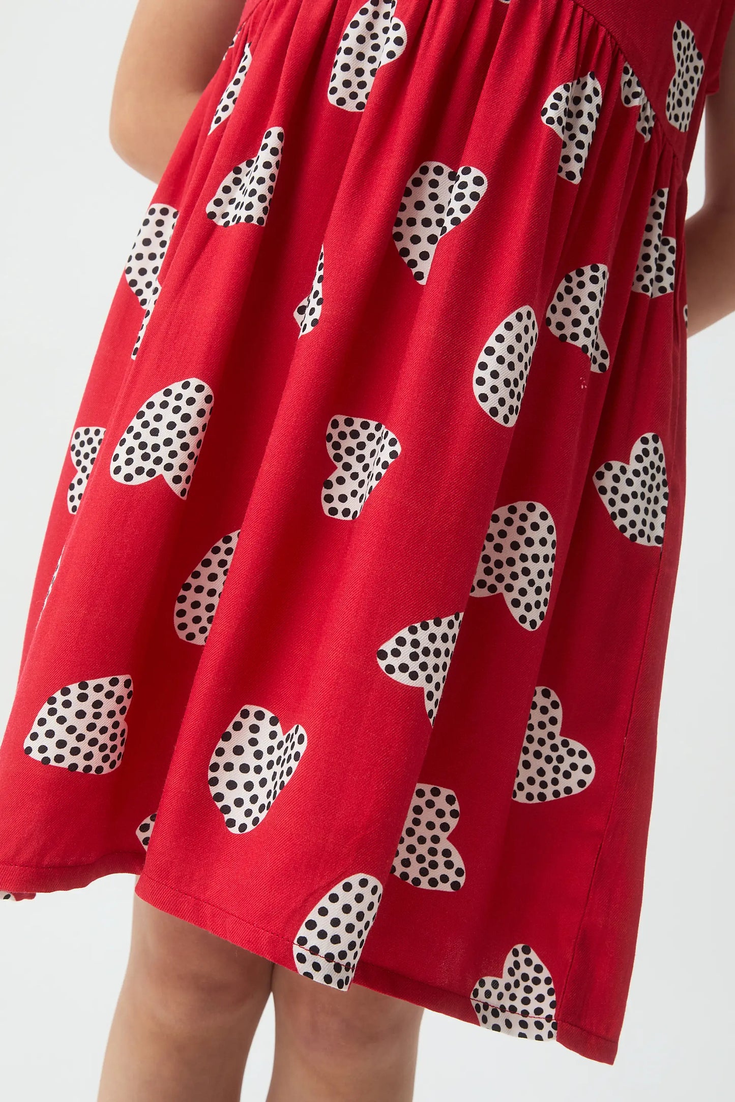 Girl's short dress with Harmony Red print