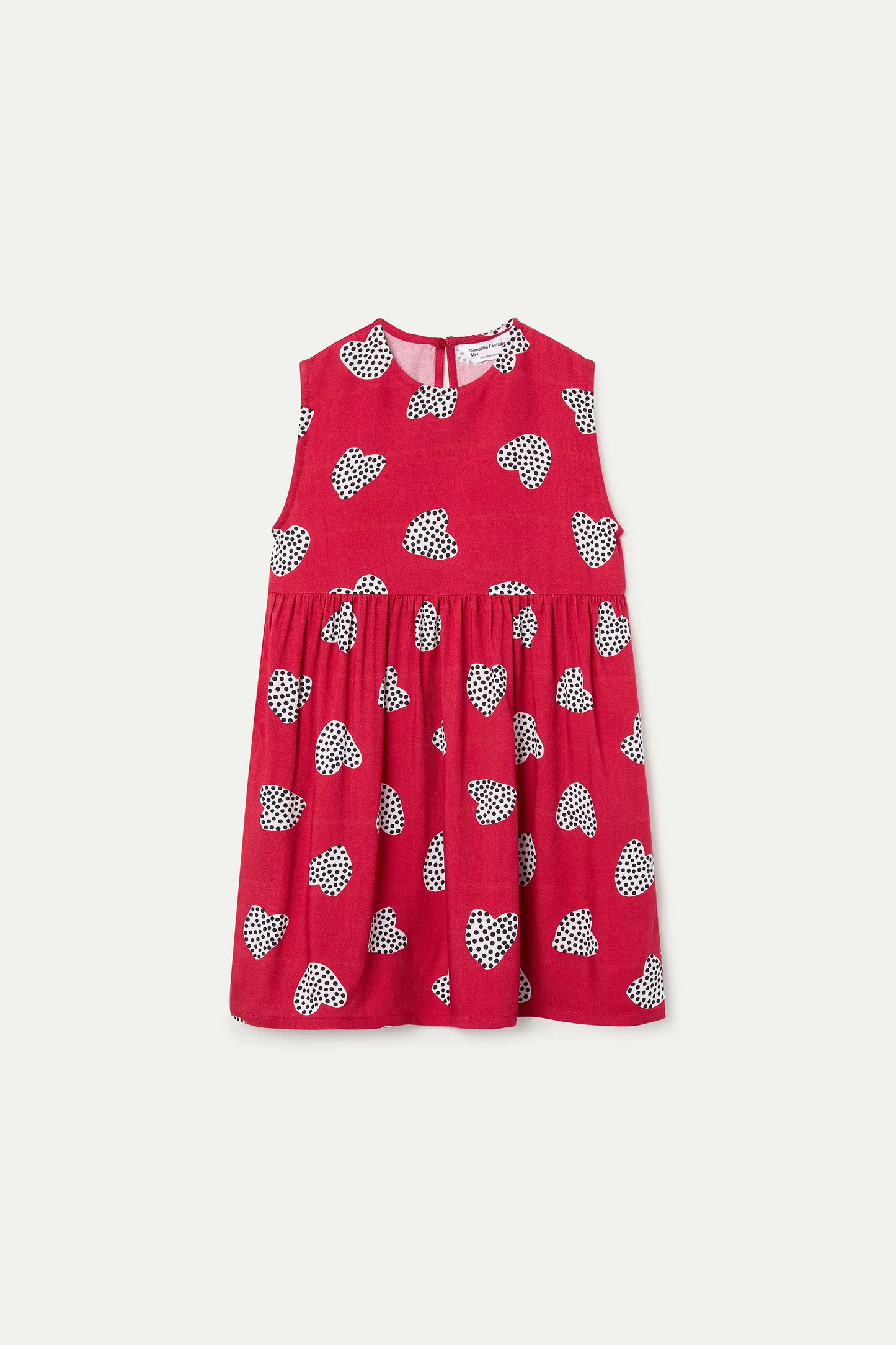 Girl's short dress with Harmony Red print