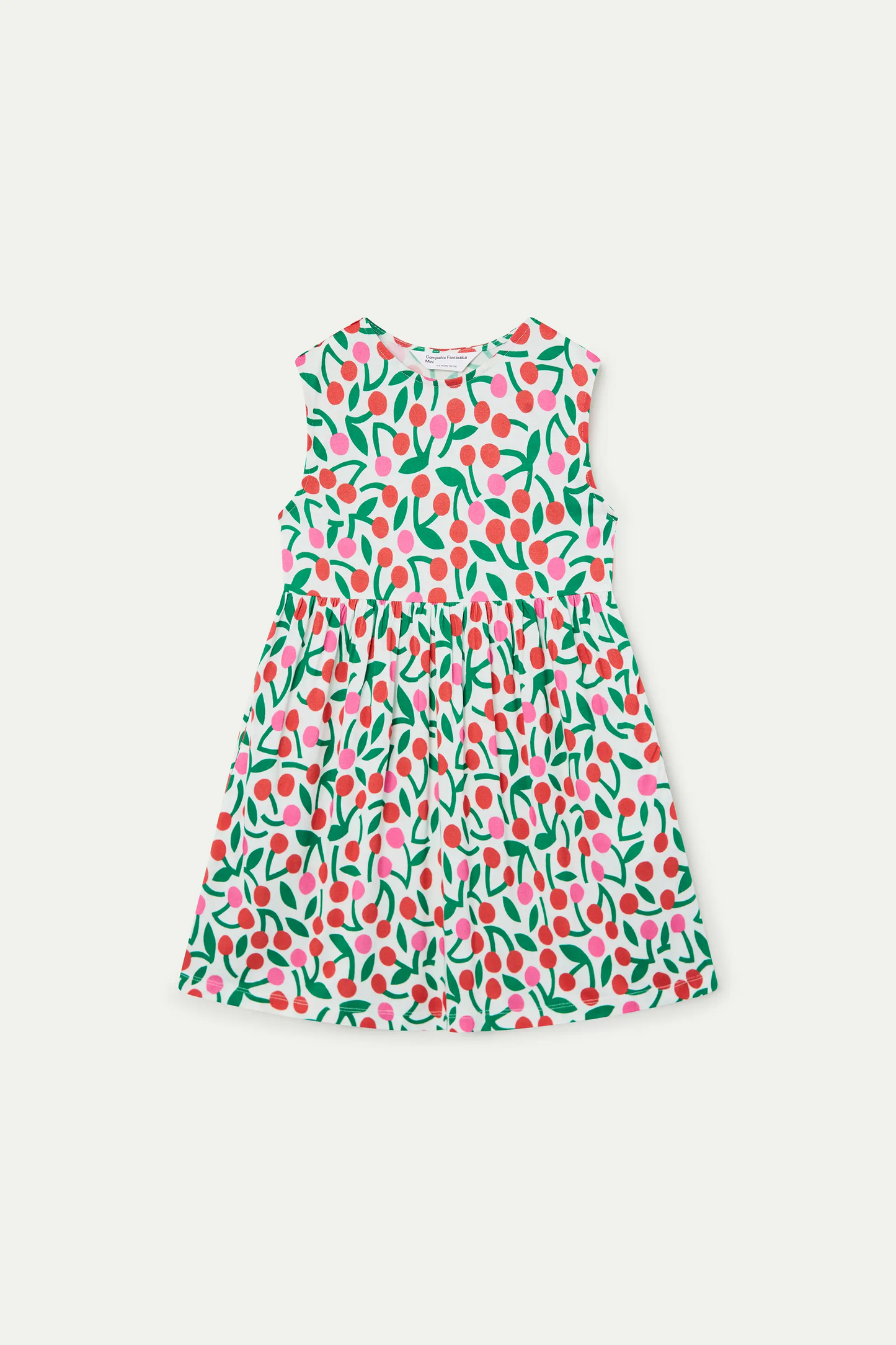 Vestido corto de niña con estampado Guinda