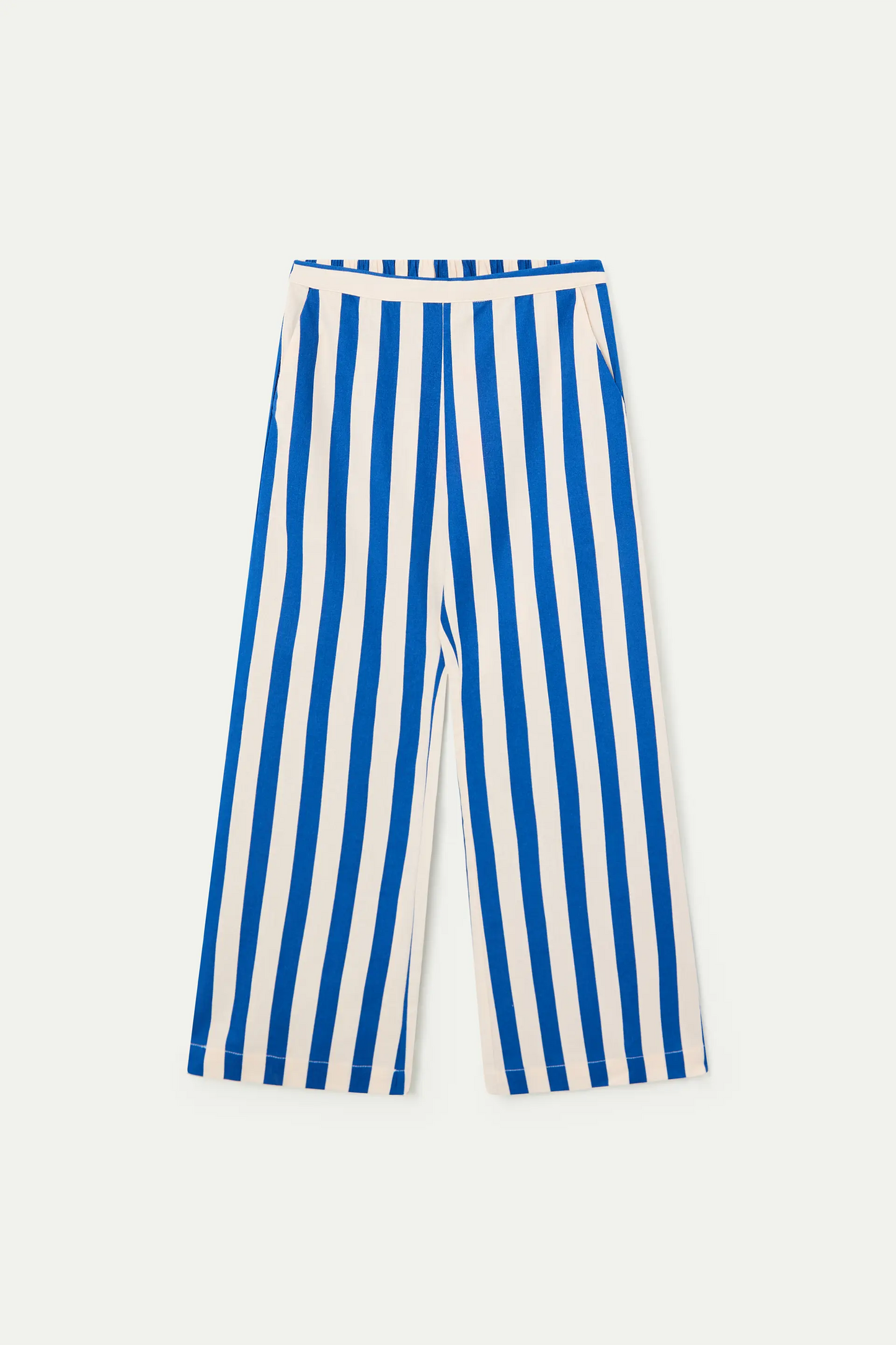 Girls' trousers with blue bamboo print
