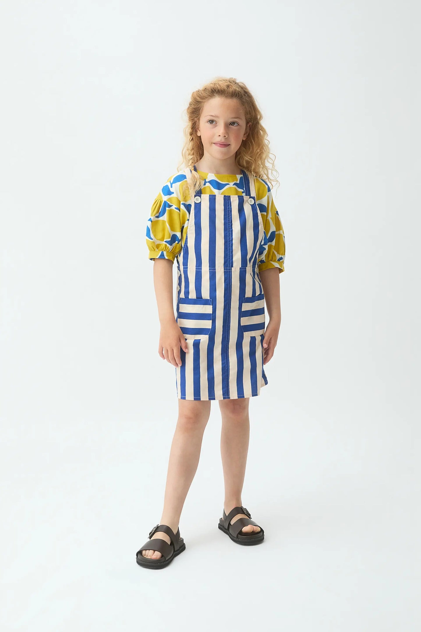 Pichi de niña con estampado Bamboo azul