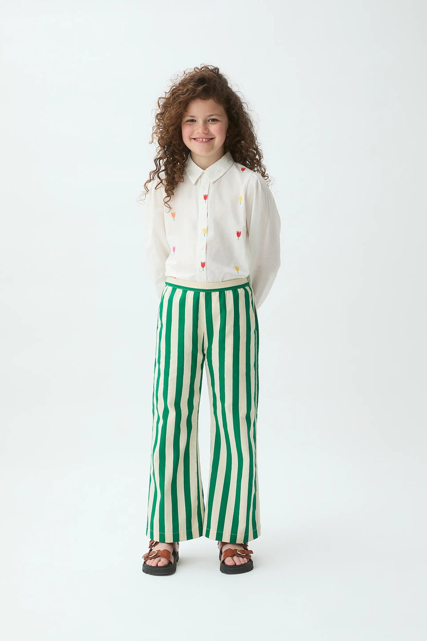 Maglietta da bambina, 100% cotone, con stampa Multi Tulip