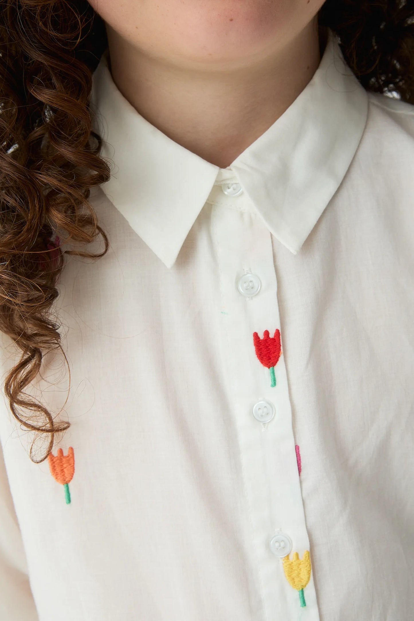 Maglietta da bambina, 100% cotone, con stampa Multi Tulip