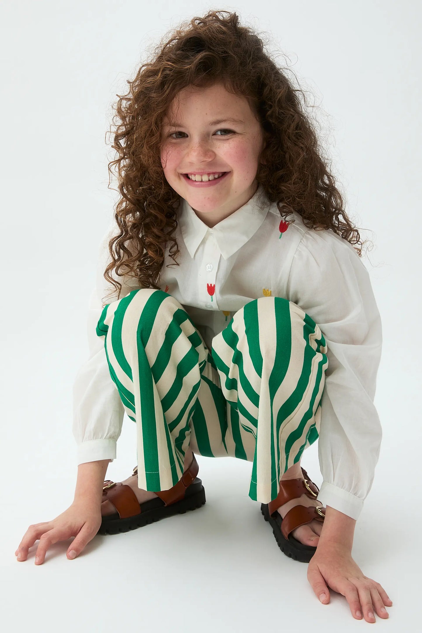 Maglietta da bambina, 100% cotone, con stampa Multi Tulip