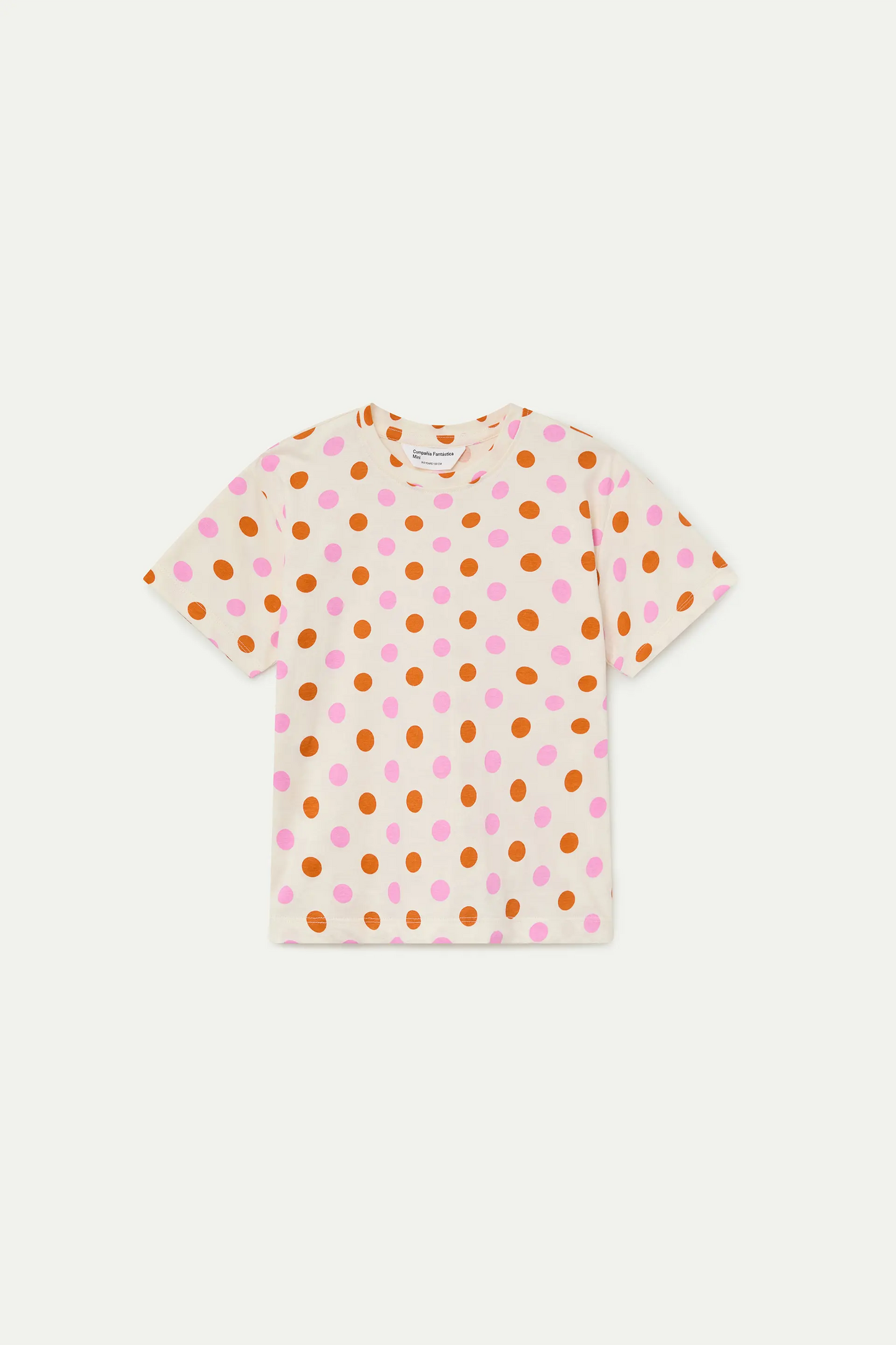 T-shirt bambina 100% cotone con stampa Orange Dots