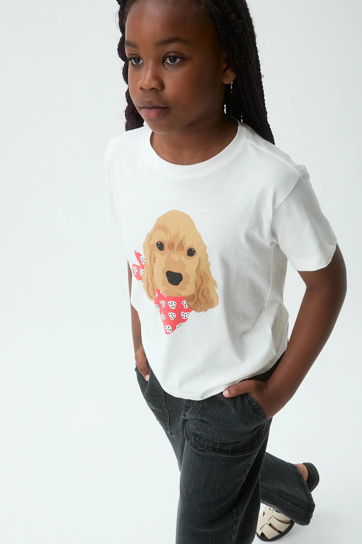 T-shirt da bambina con stampa Cocker Snail