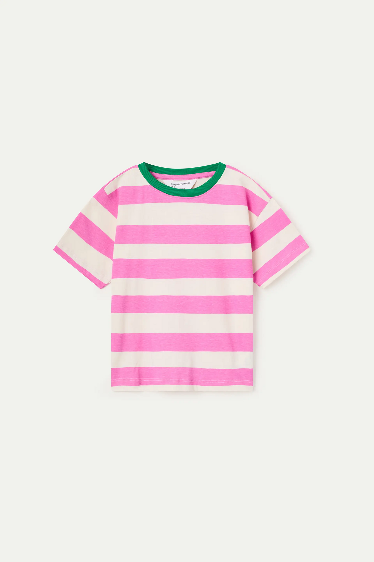 Girl's t-shirt with pink and white striped print