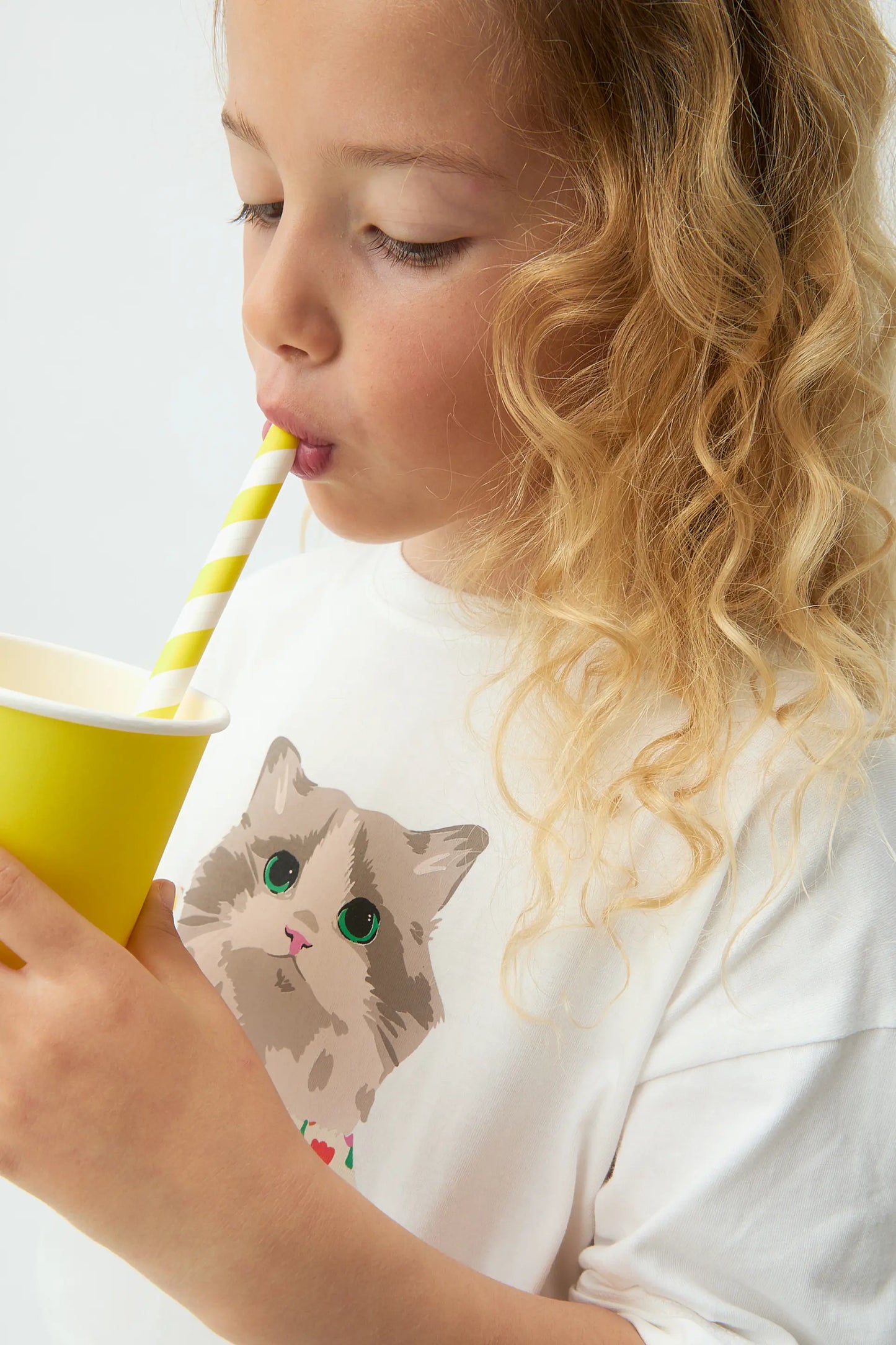 Camiseta de niña con estampado de Gatito
