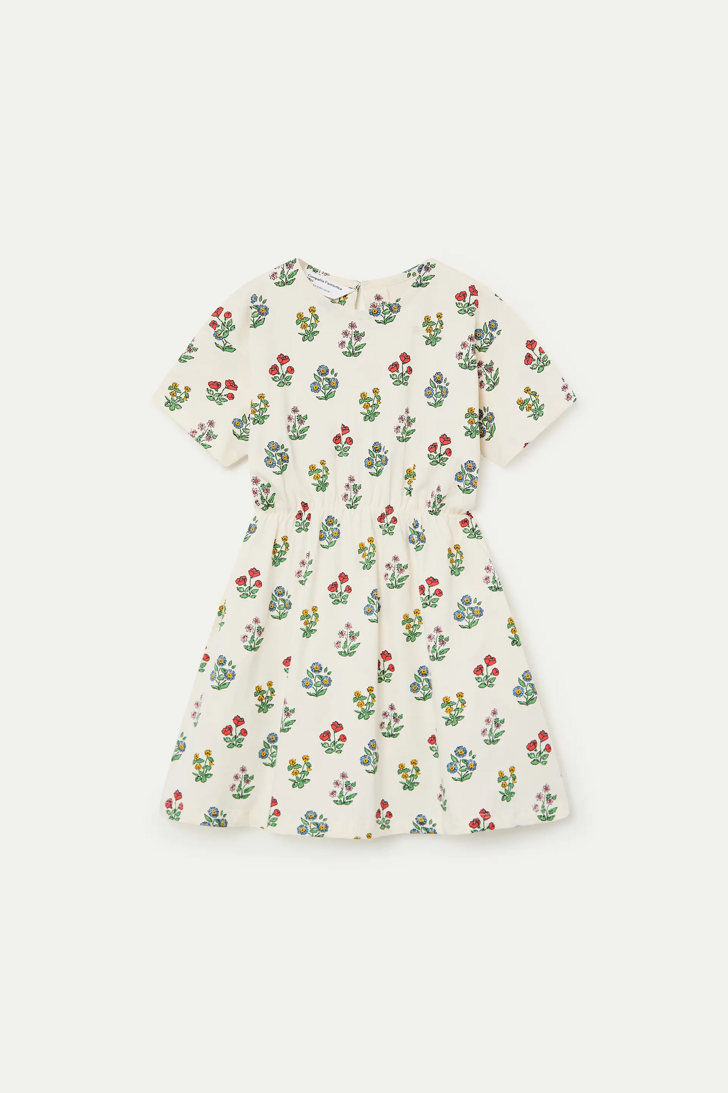 Short dress for girls with gardener print