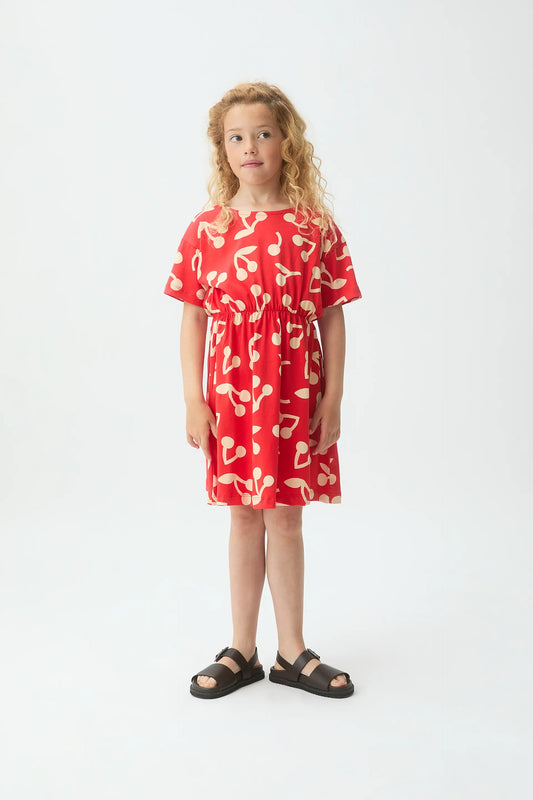 Vestido corto de niña con estampado de Guinda