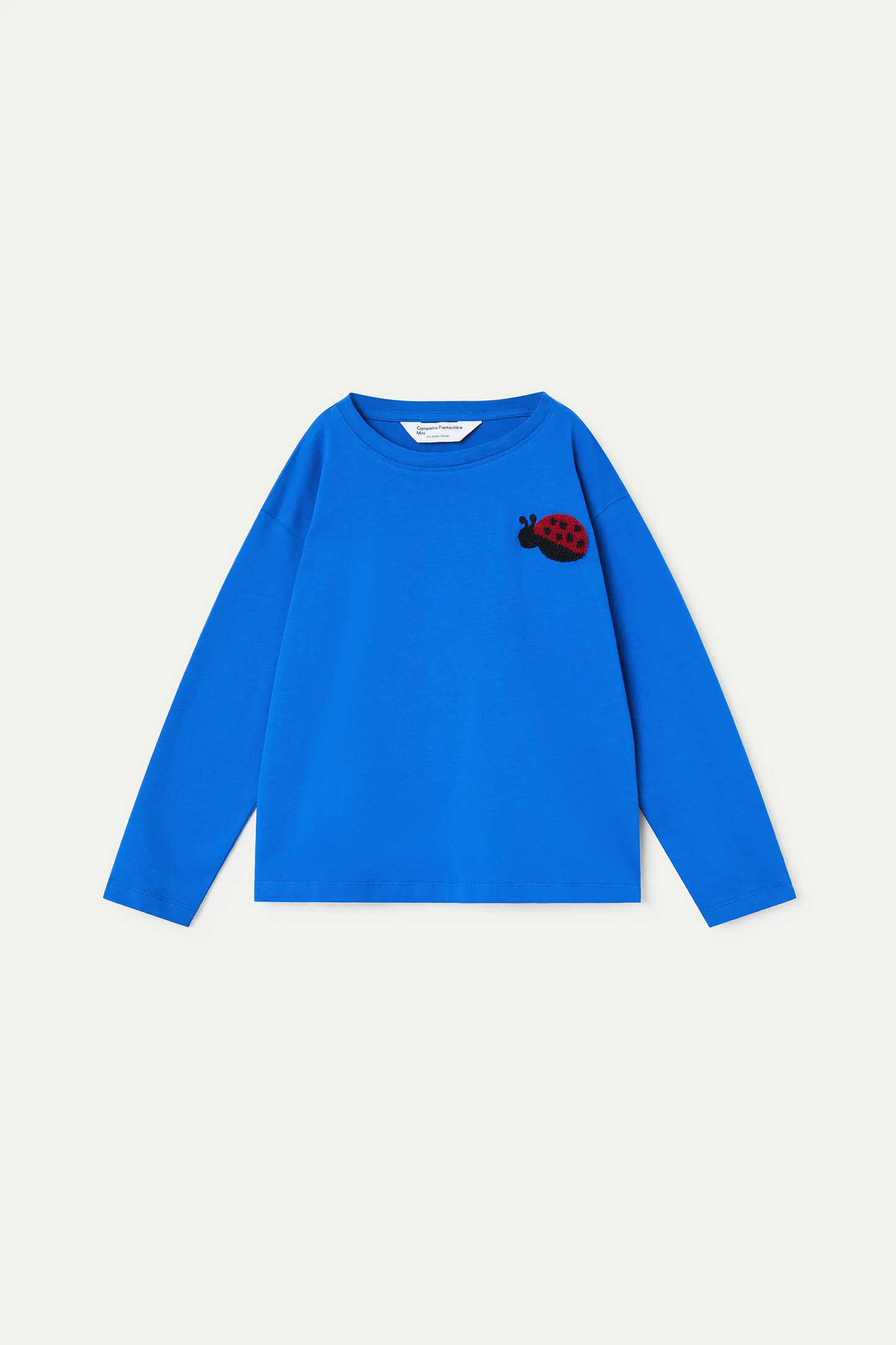 Girls' long-sleeved t-shirt with ladybug patch