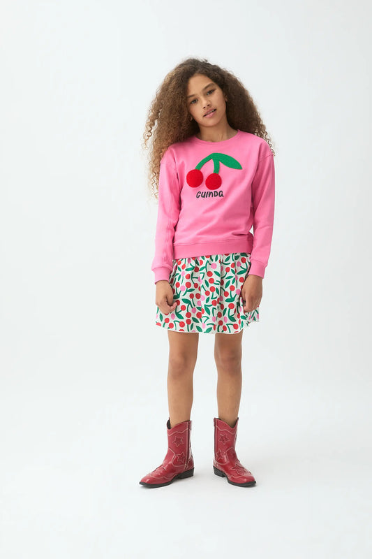 Sudadera de niña con parche de guinda
