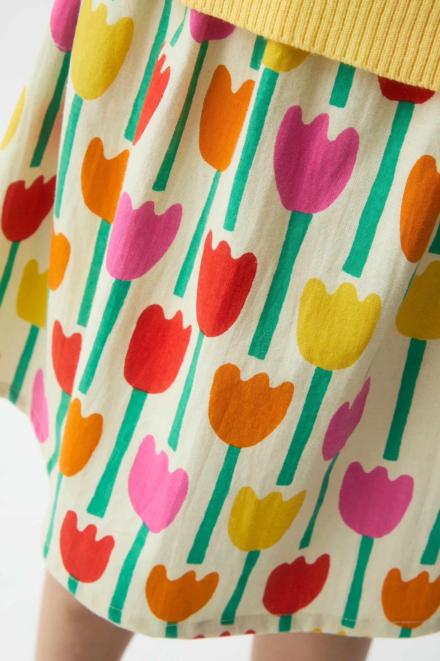 Gonna corta da bambina con stampa a tulipani