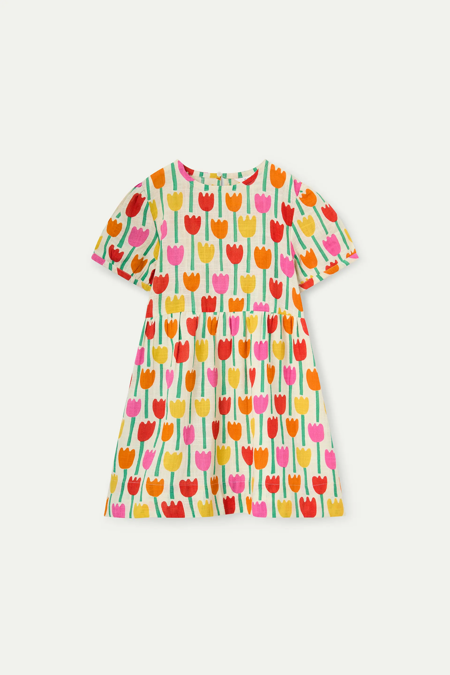 Vestido corto de niña con estampado Tulipa
