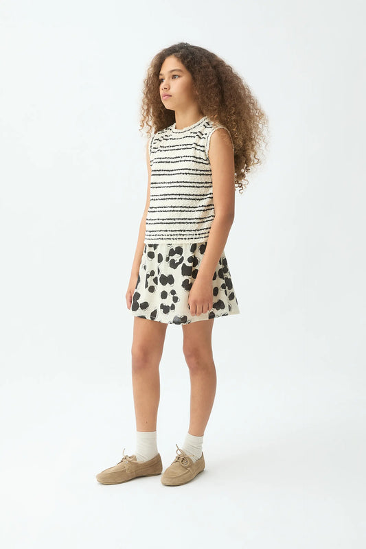 Falda corta de niña con estampado Dalmatian