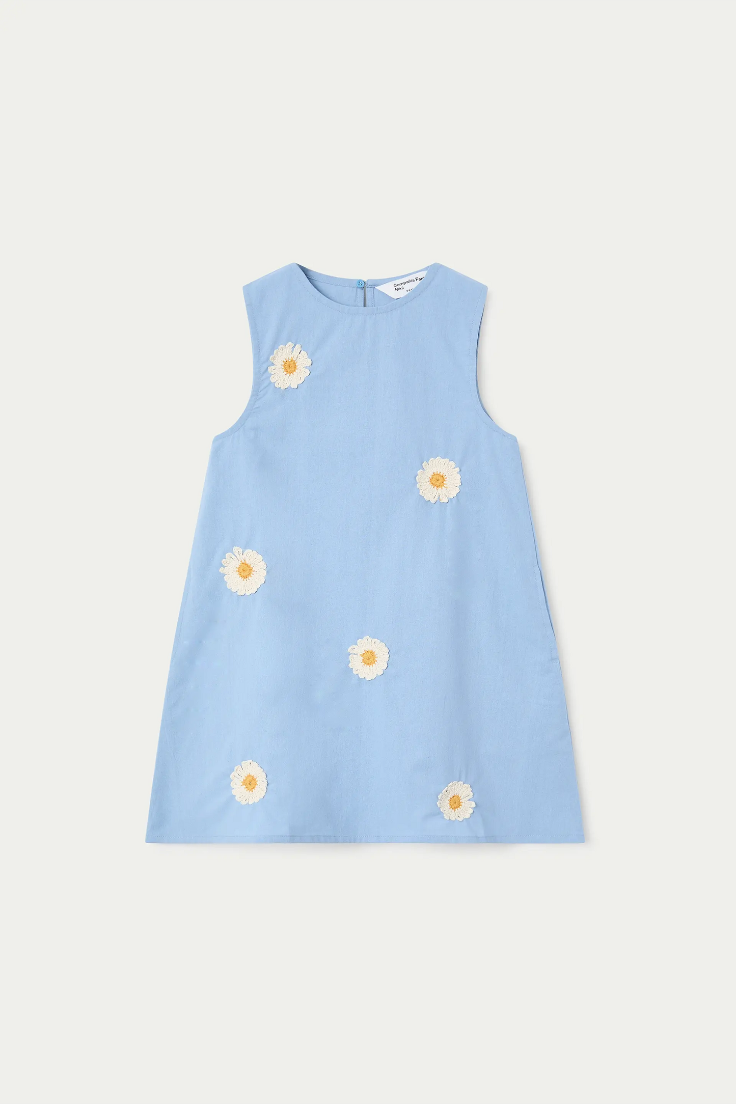 Short dress for girls, 100% cotton, with daisies