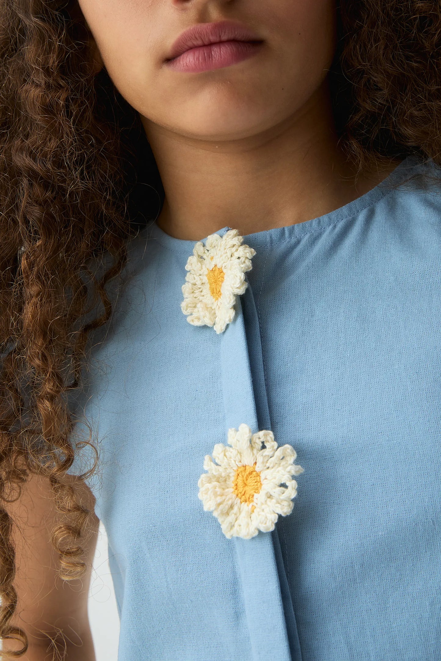 Top bambina 100% cotone con margherite