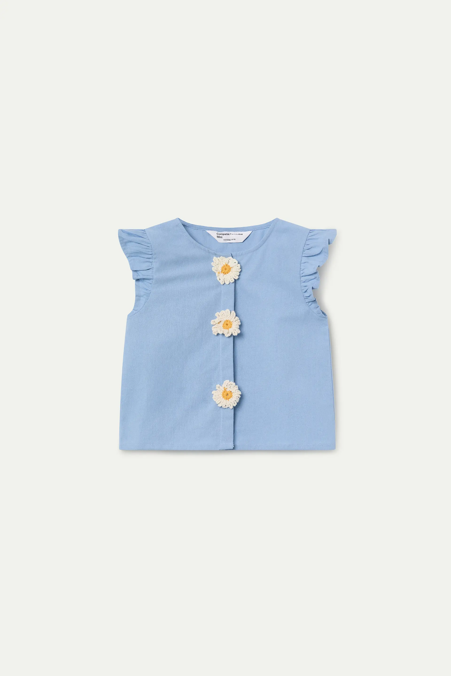 Top bambina 100% cotone con margherite