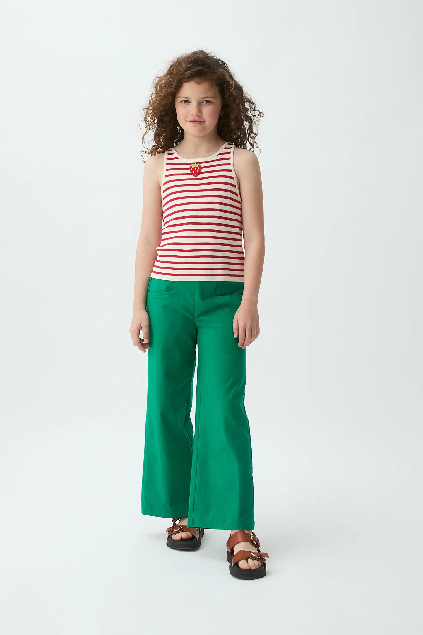 Pantaloni da bambina, 100% cotone, verde