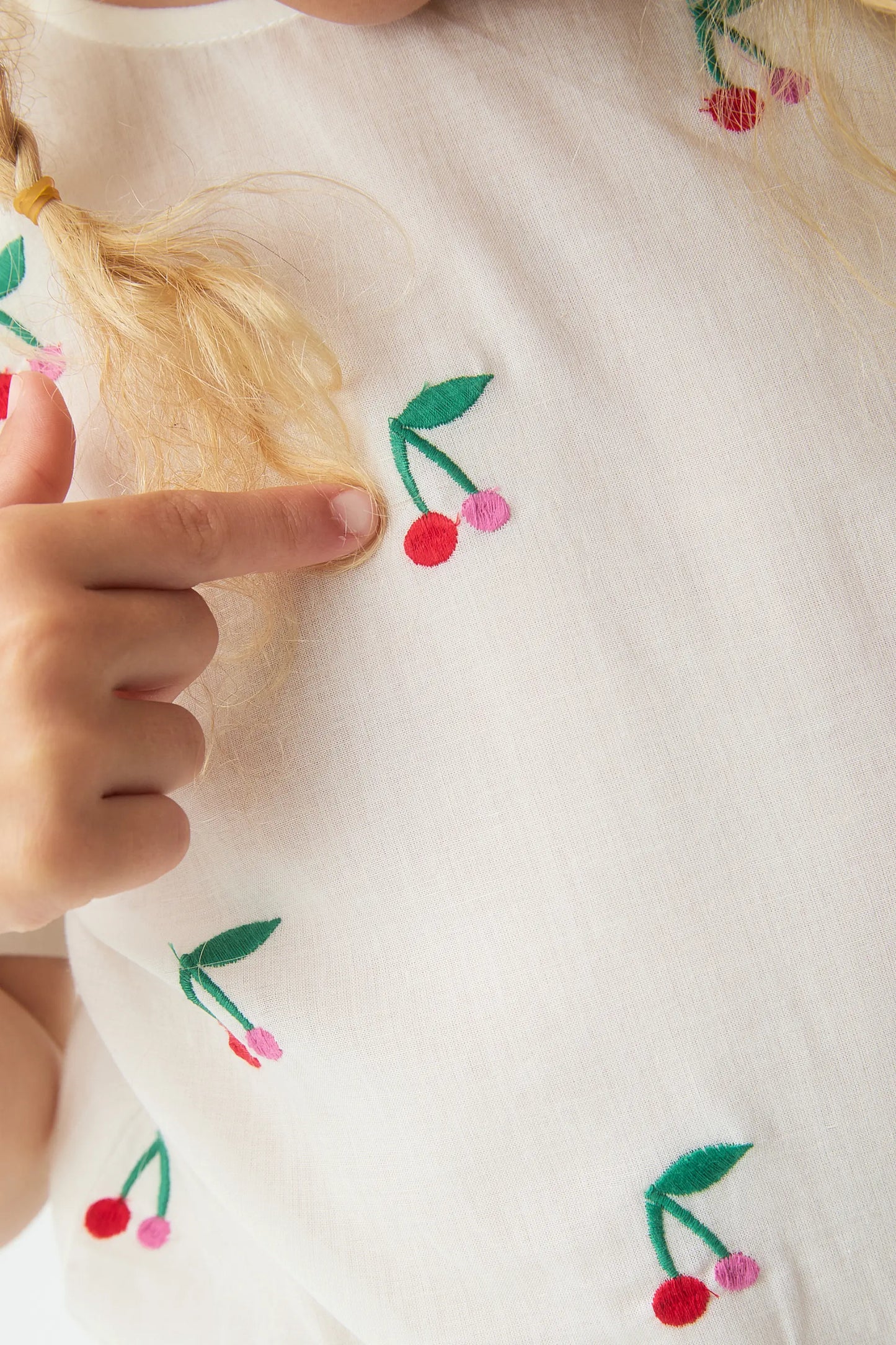 Top da bambina in cotone 100% con stampa ciliegie