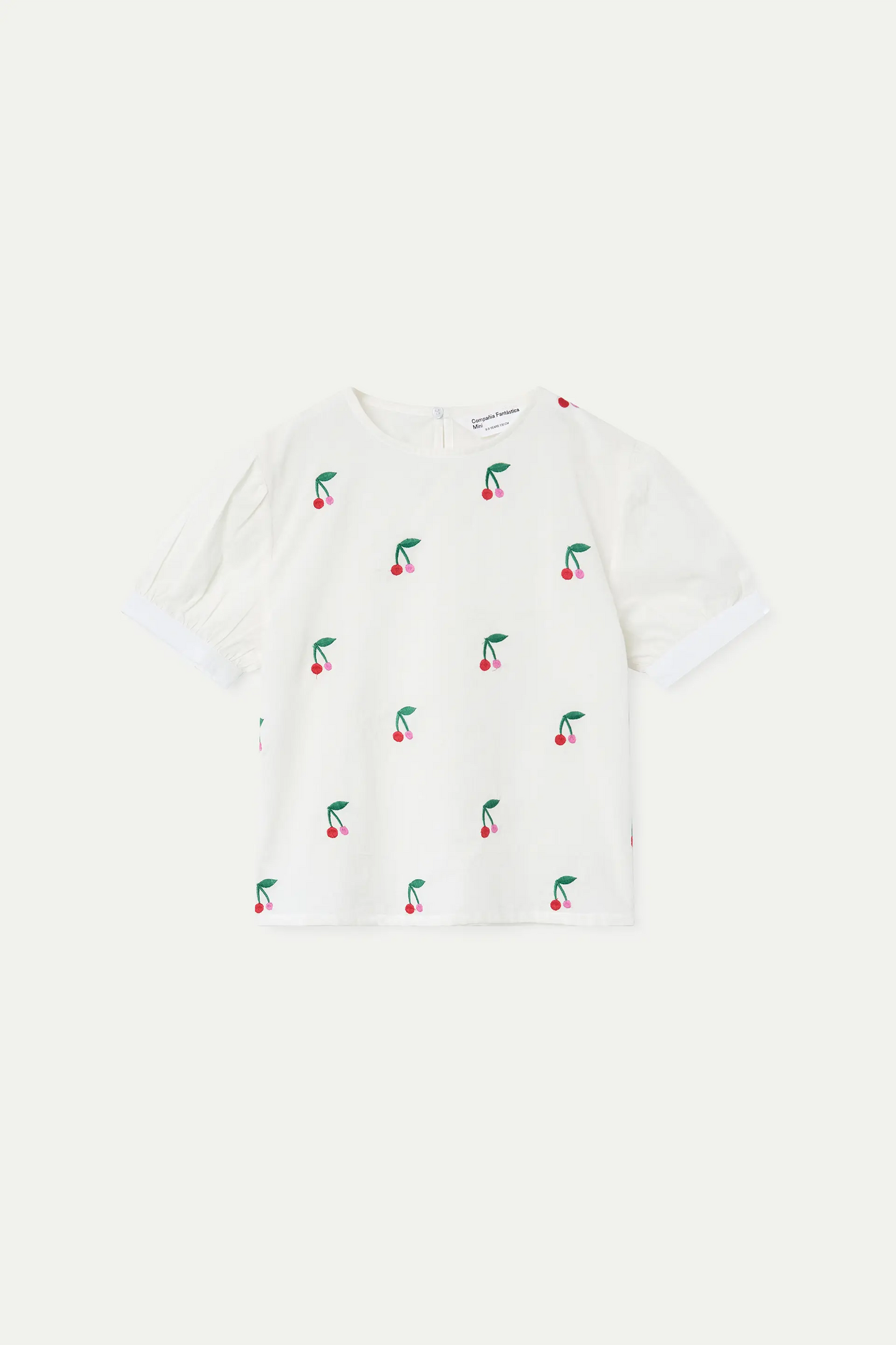 Top da bambina in cotone 100% con stampa ciliegie