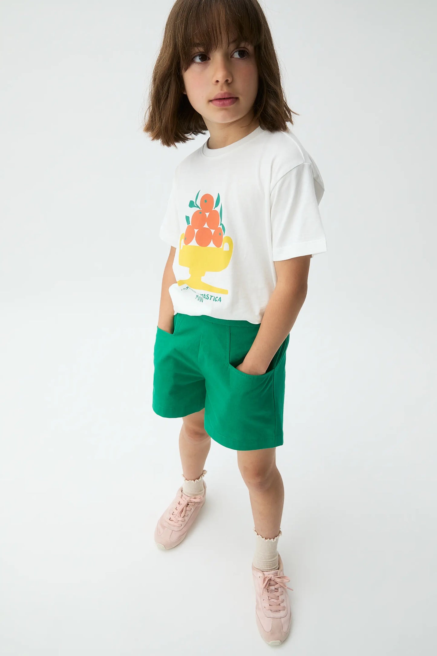 Shorts de niña 100% algodón verde