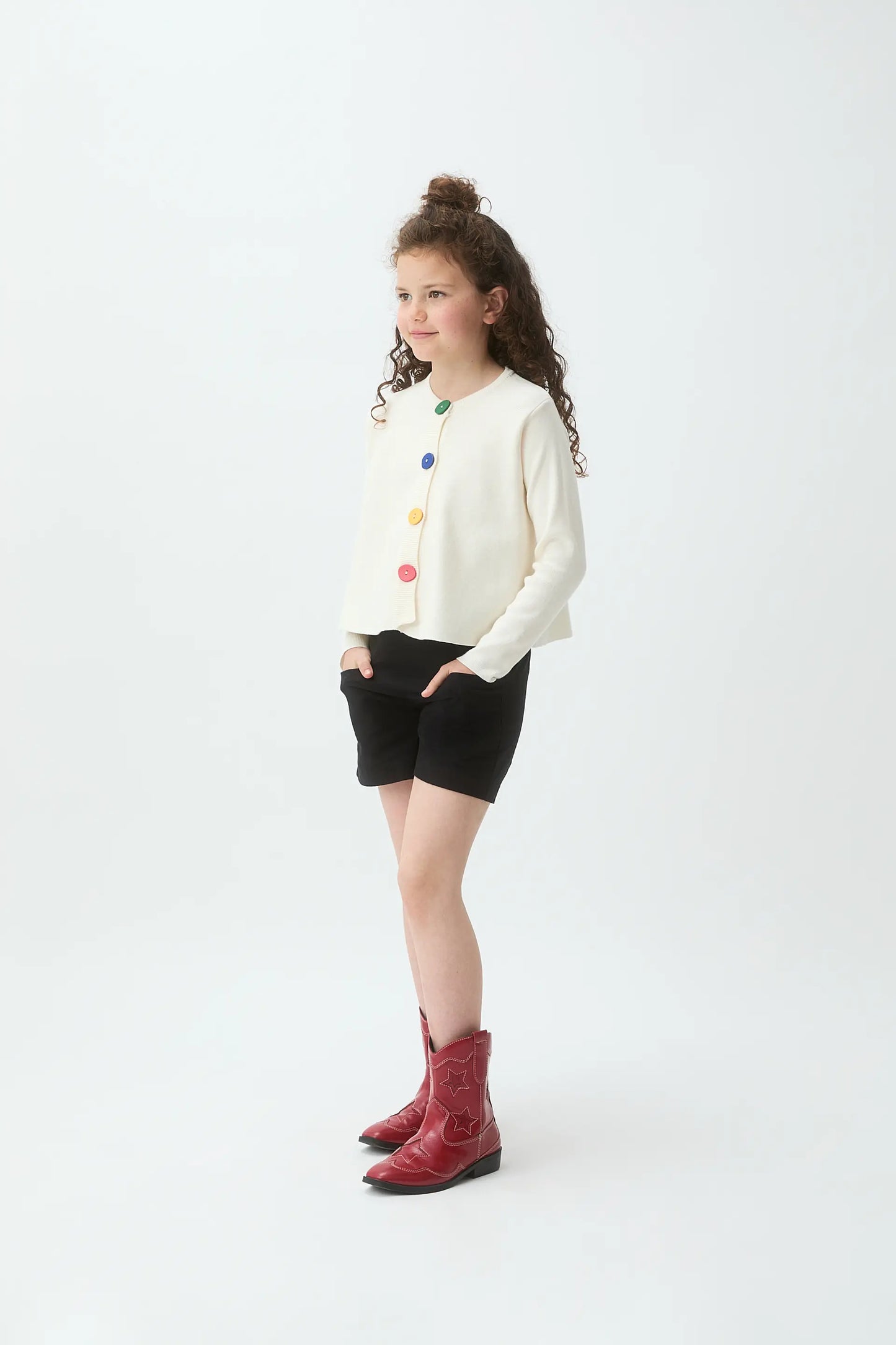 Pantaloncini da bambina, 100% cotone, neri