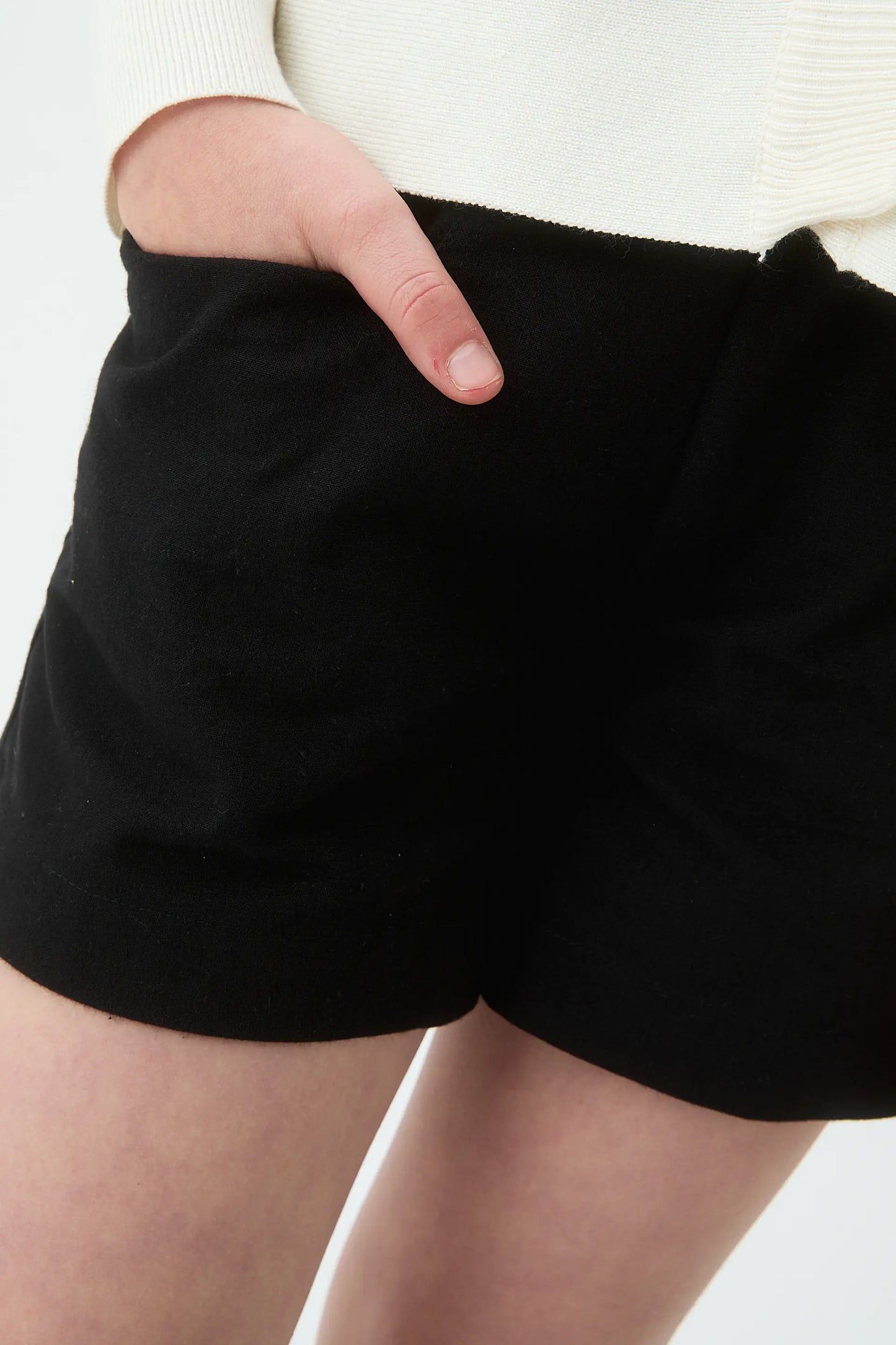 Pantaloncini da bambina, 100% cotone, neri