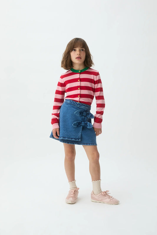 Falda corta de niña denim azul