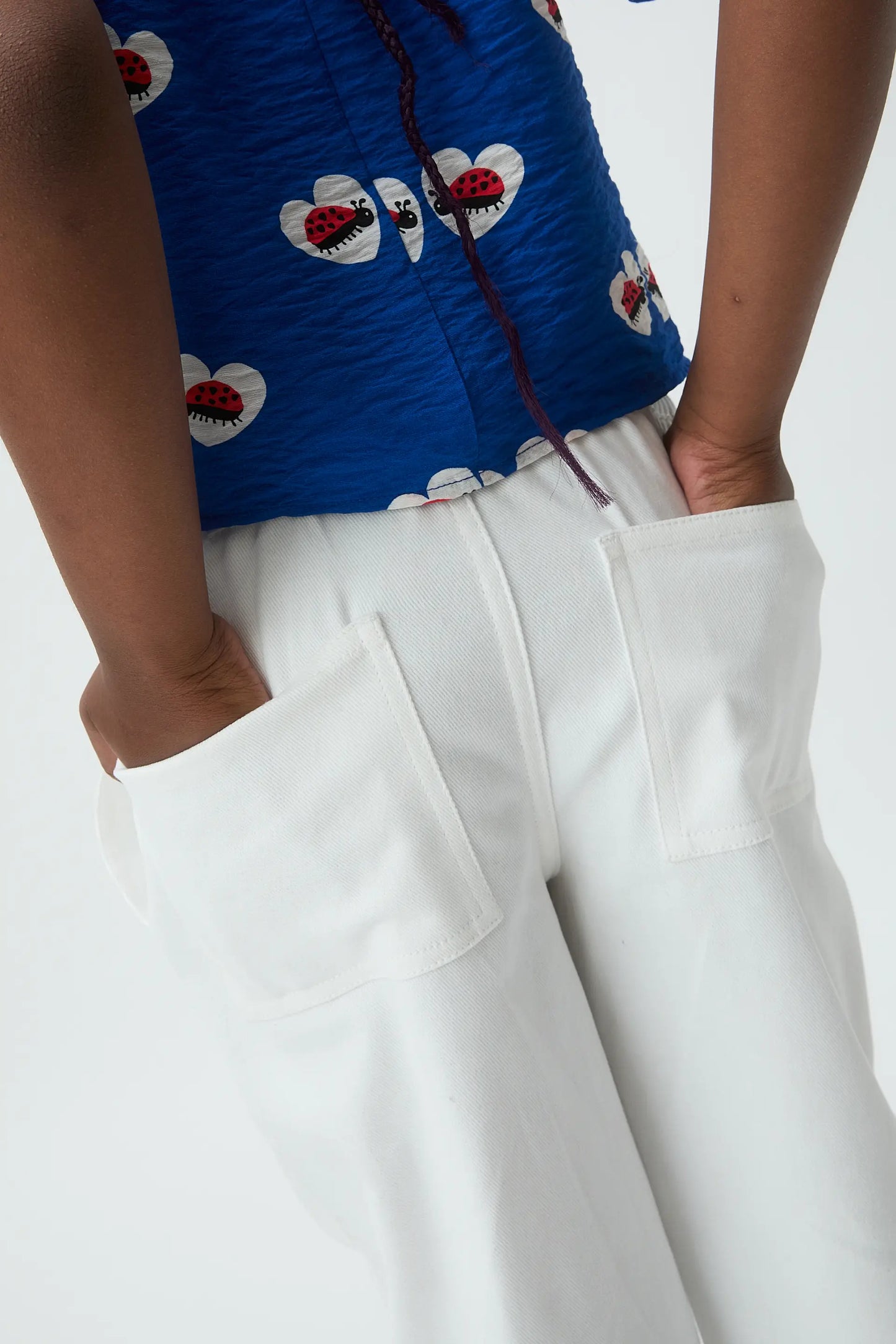 Jeans de niña denim blanco