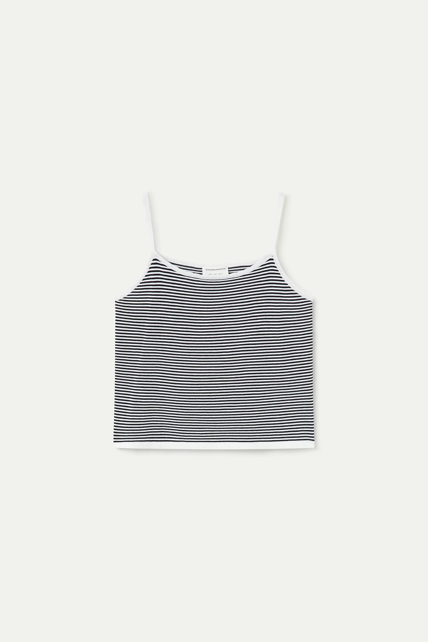 Top con estampado de rayas blanco y negro