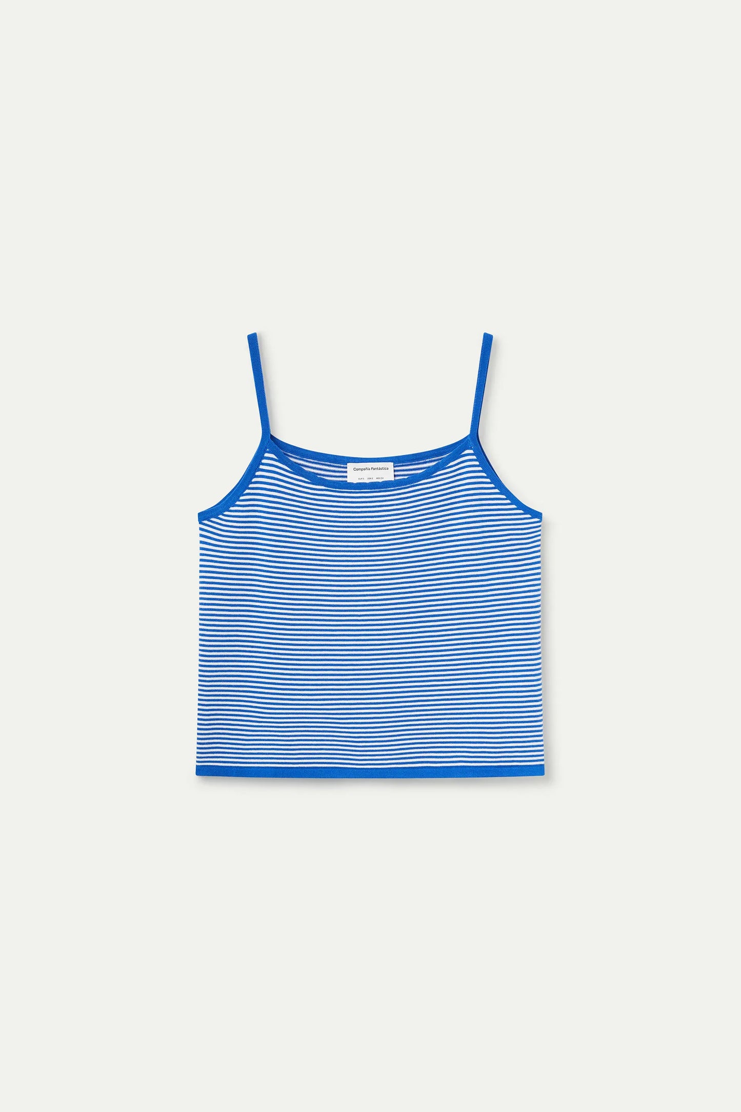 Top con estampado de rayas blanco y azul