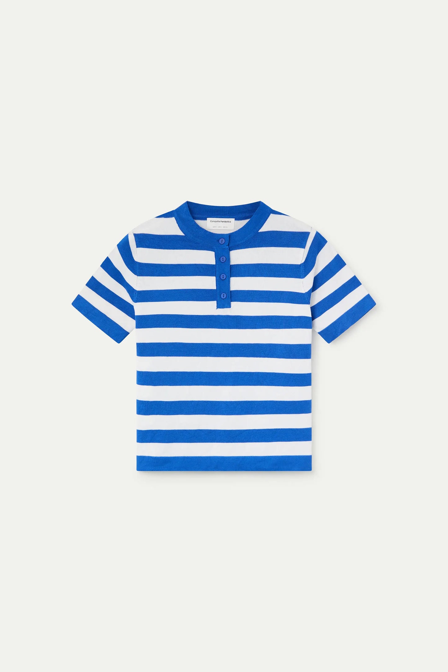 Top con estampado de rayas blanco y azul