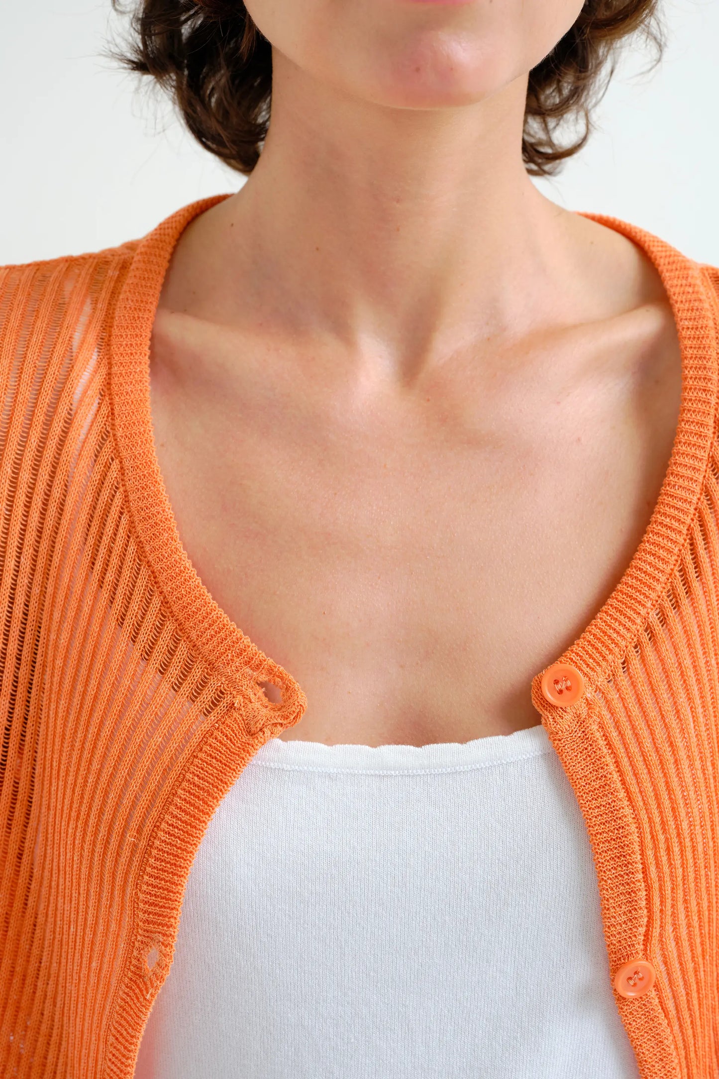 Cardigan in maglia arancione