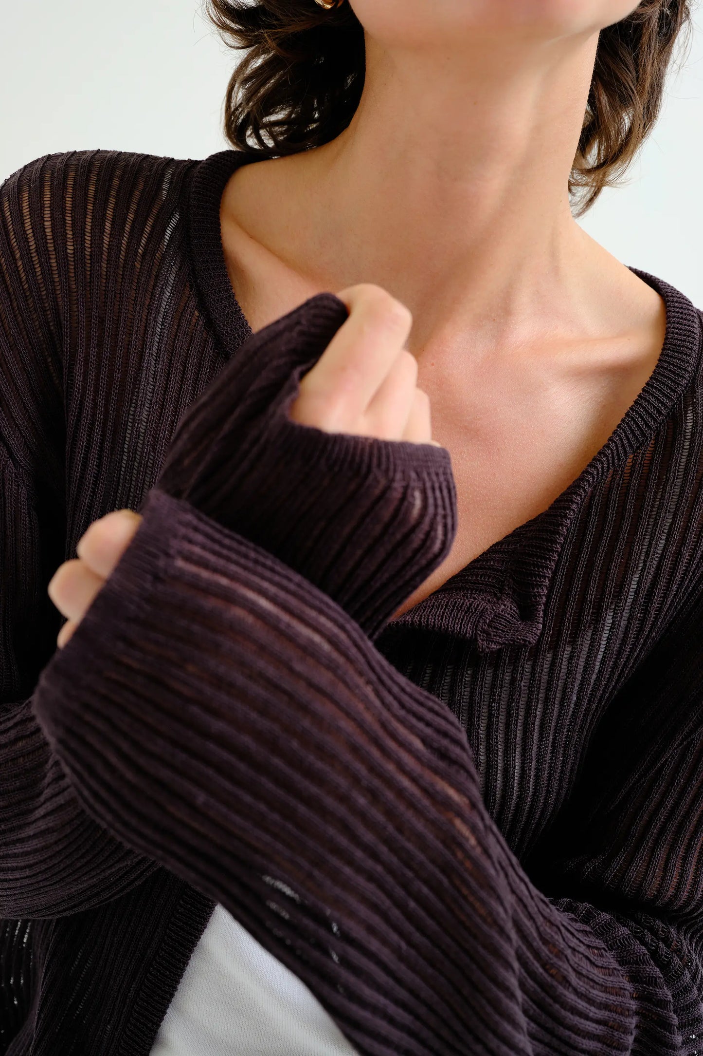 Cardigan nero in maglia