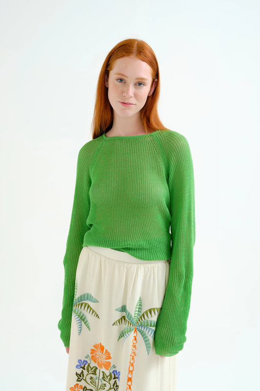 Jersey punto calado verde