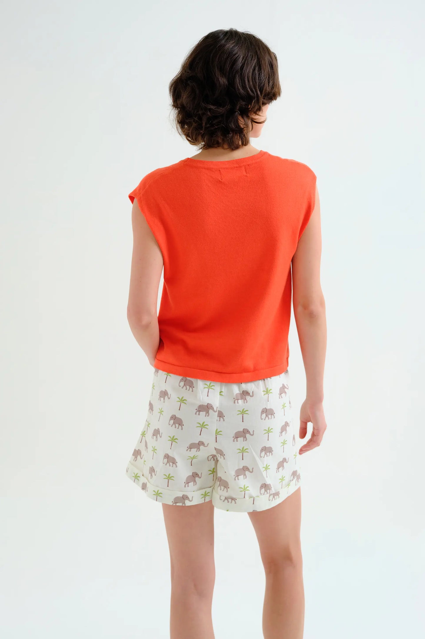 Top de punto suave naranja
