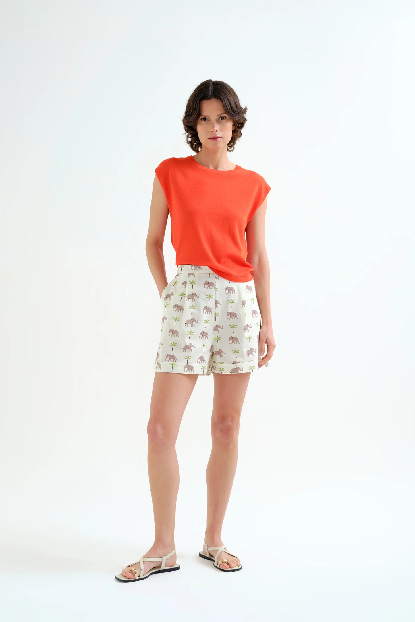 Top de punto suave naranja