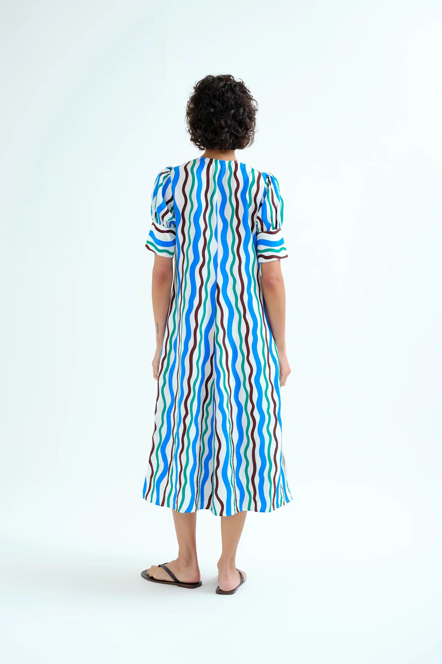 Sea &amp; Mountain print midi dress