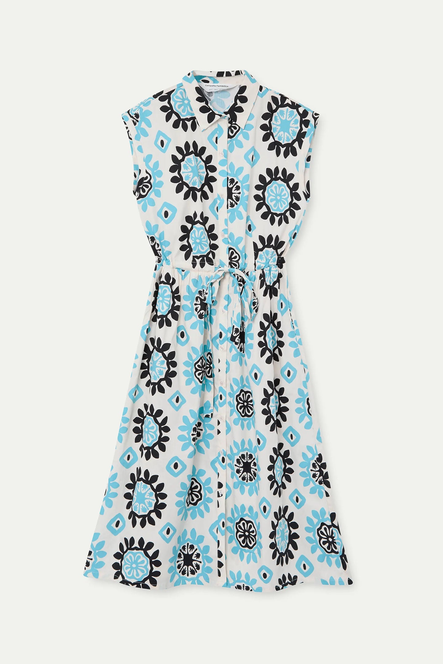 Waterfall print midi dress