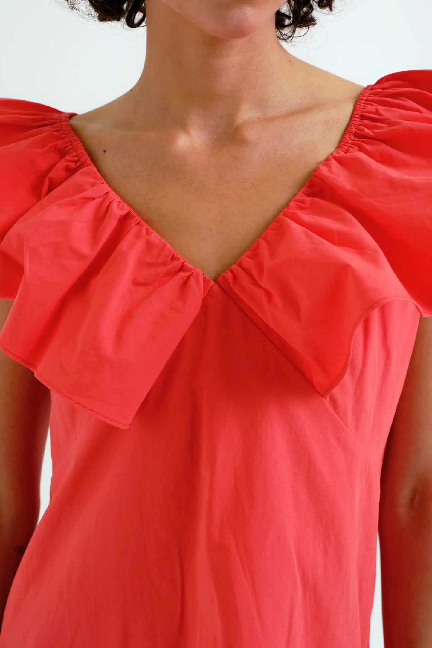 Abito corto rosso, 100% cotone