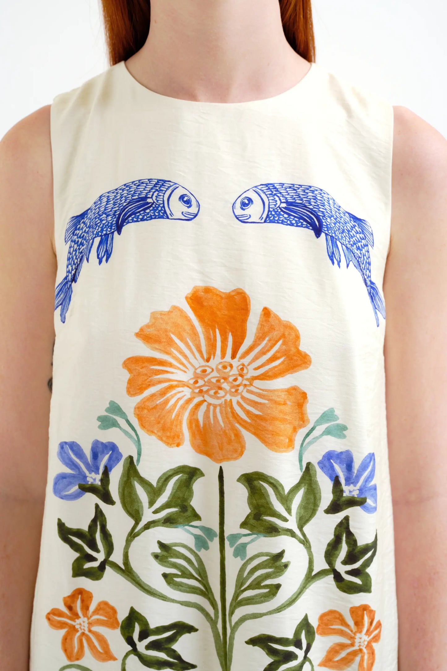 Vestido corto con estampado Palm & Mermaid