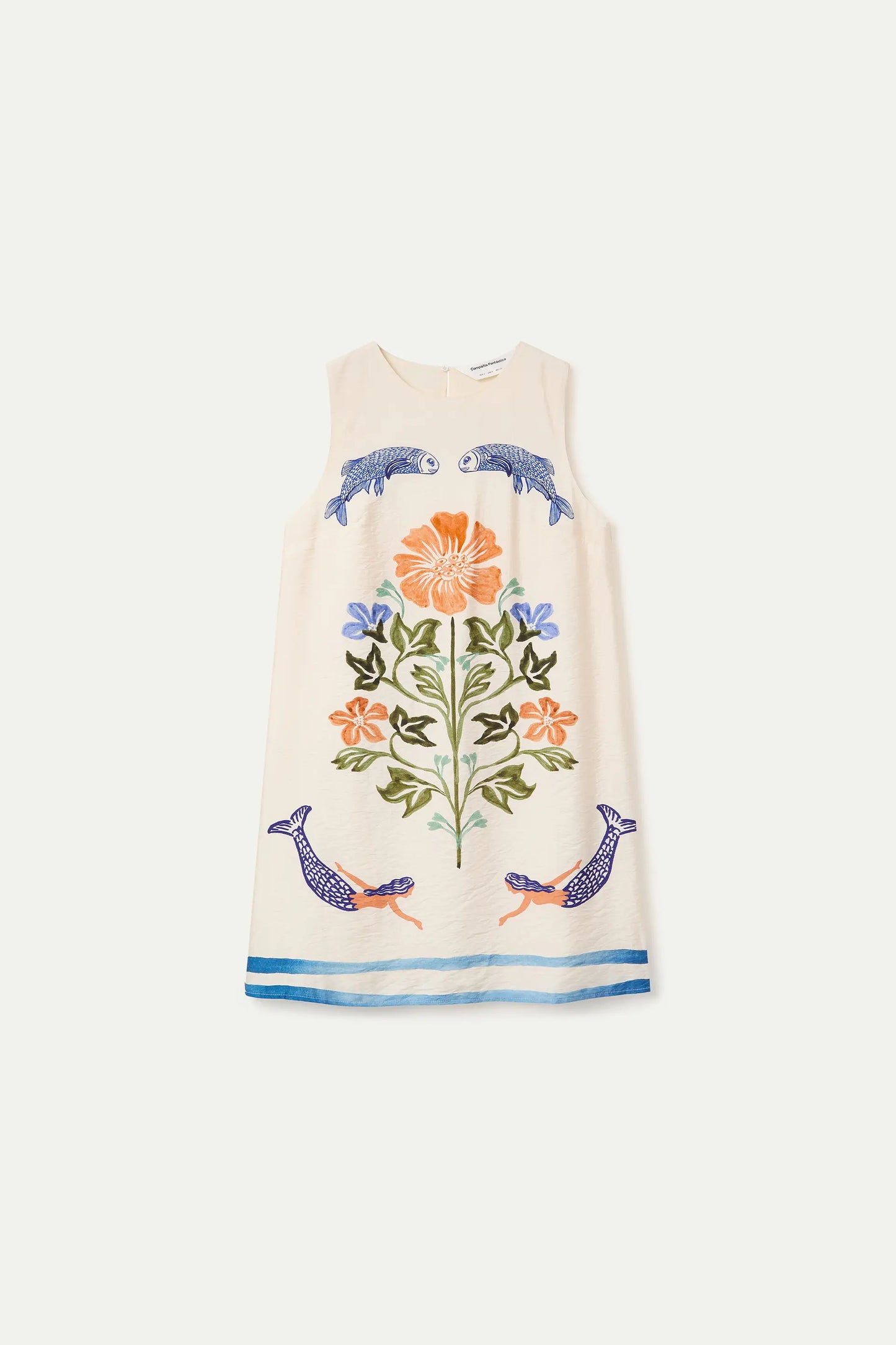 Vestido corto con estampado Palm & Mermaid