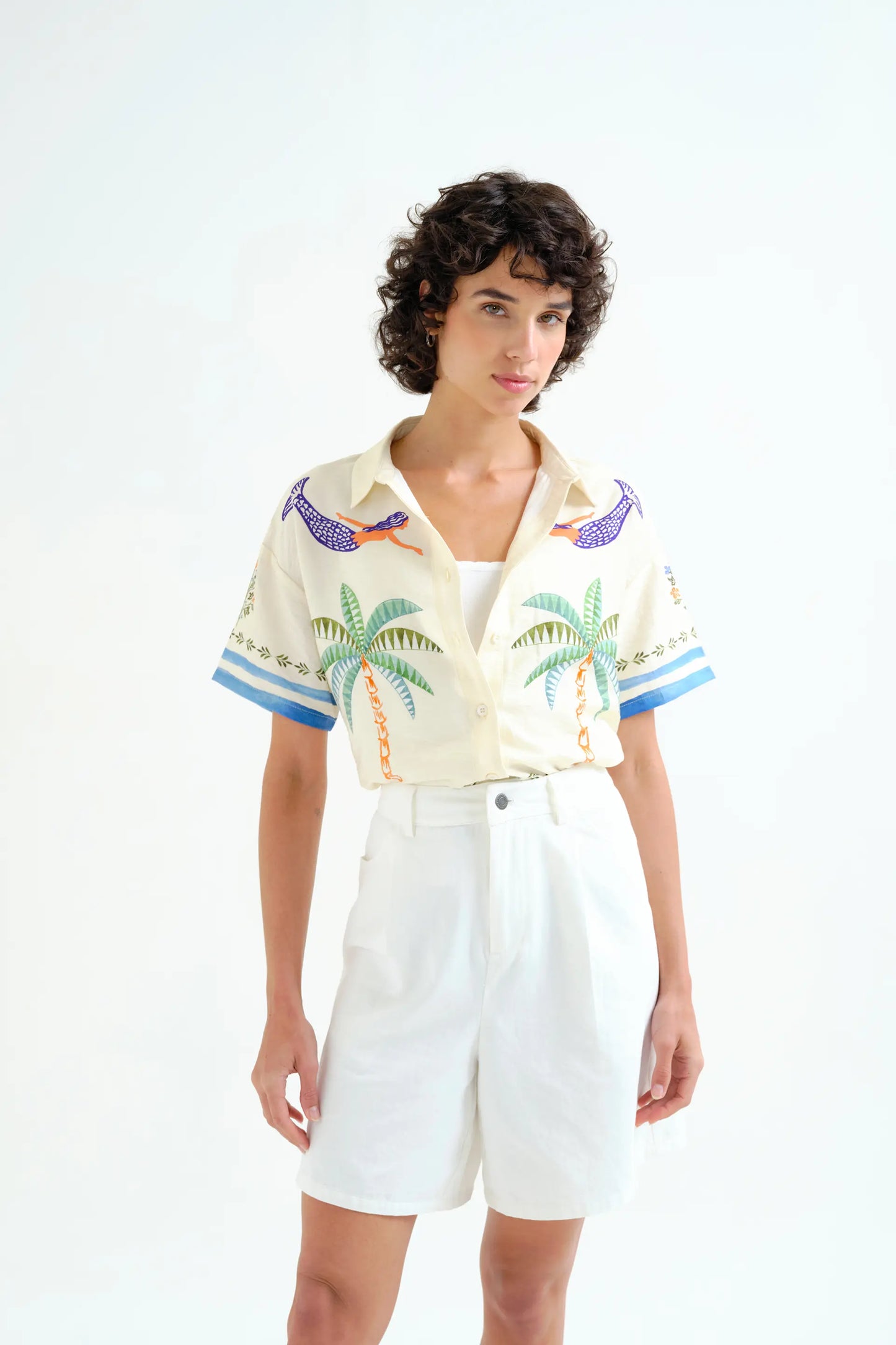 Camisa con estampado Palm & Mermaid