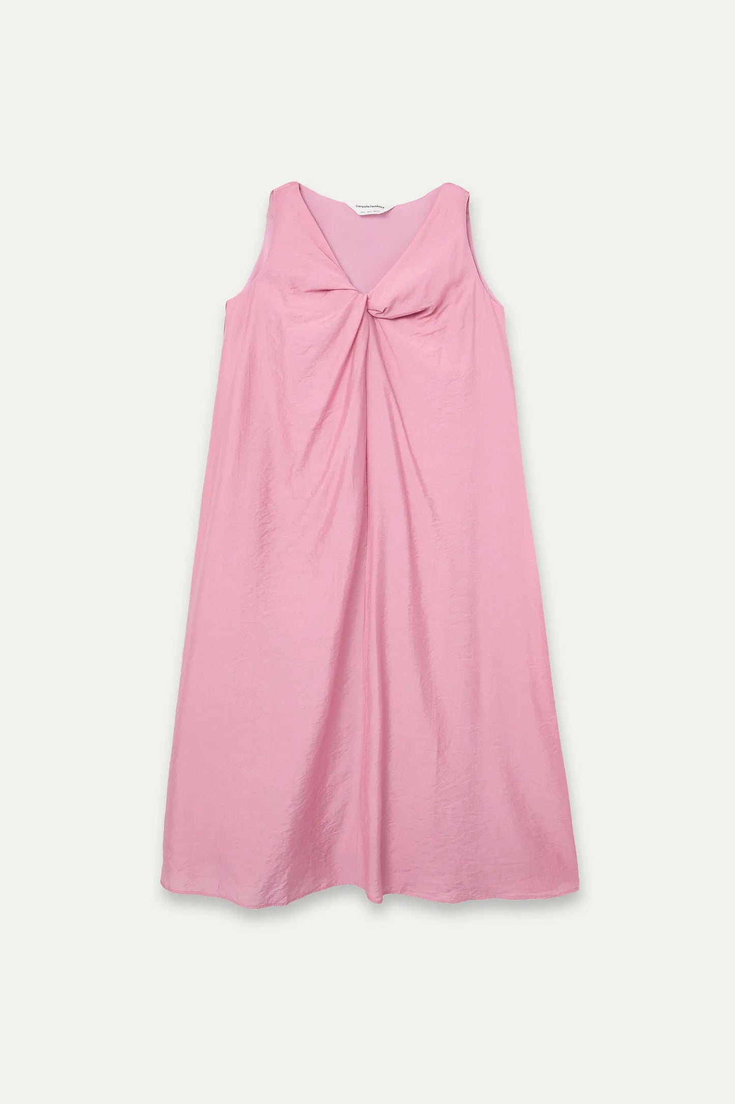 Vestido largo rosa con detalle anudado