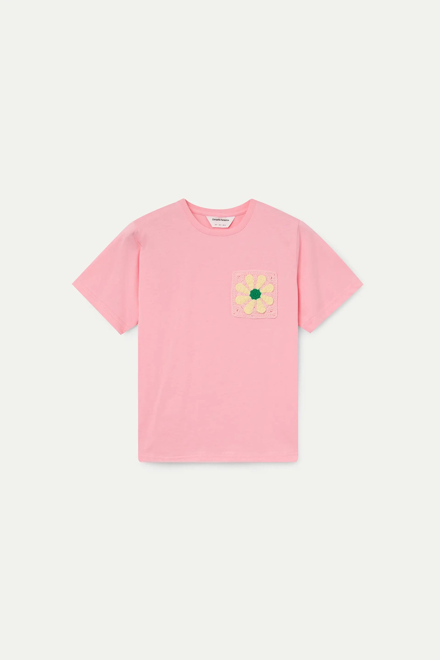 Camiseta 100% algodón con girasol bordado