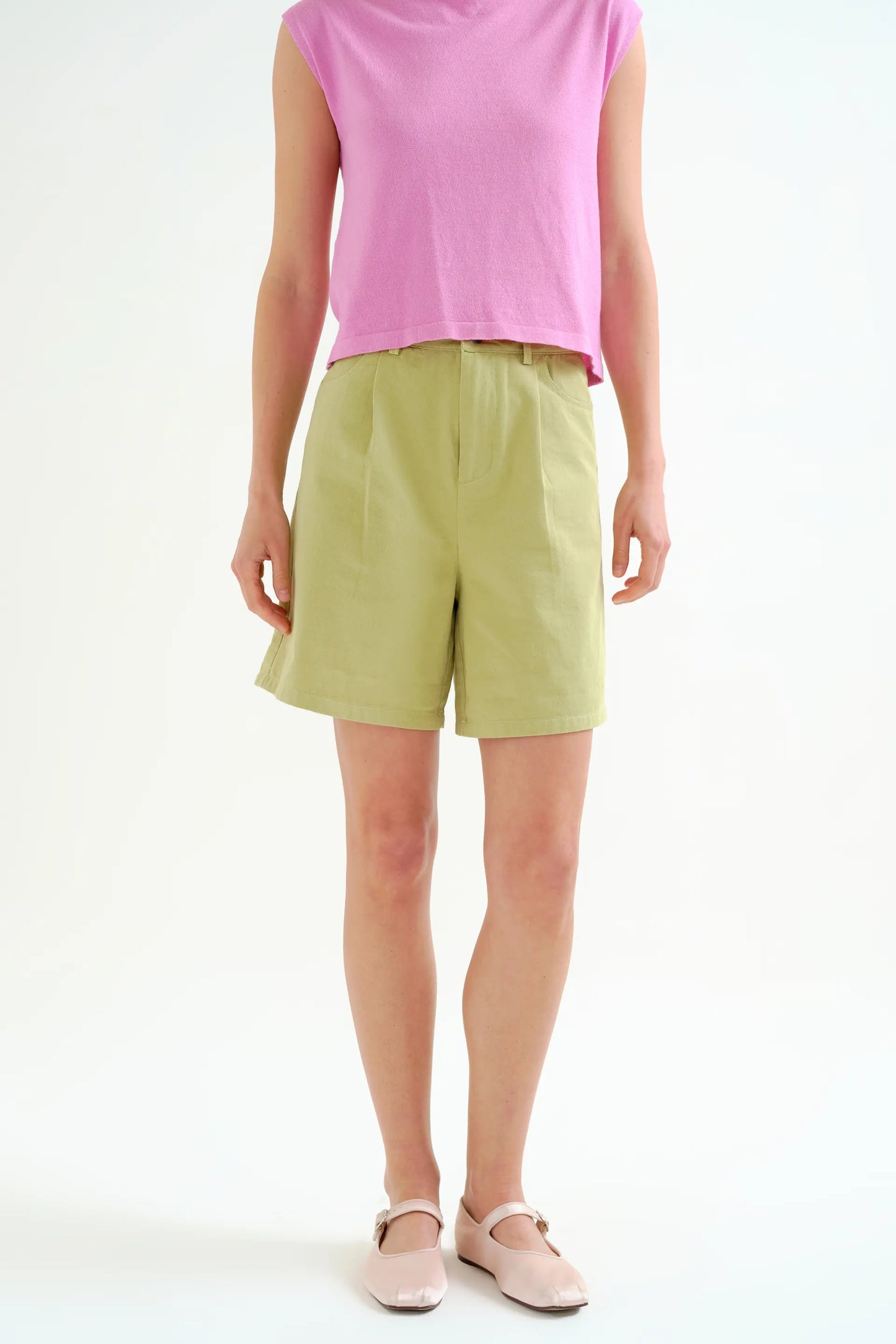 Green shorts, 100% cotton