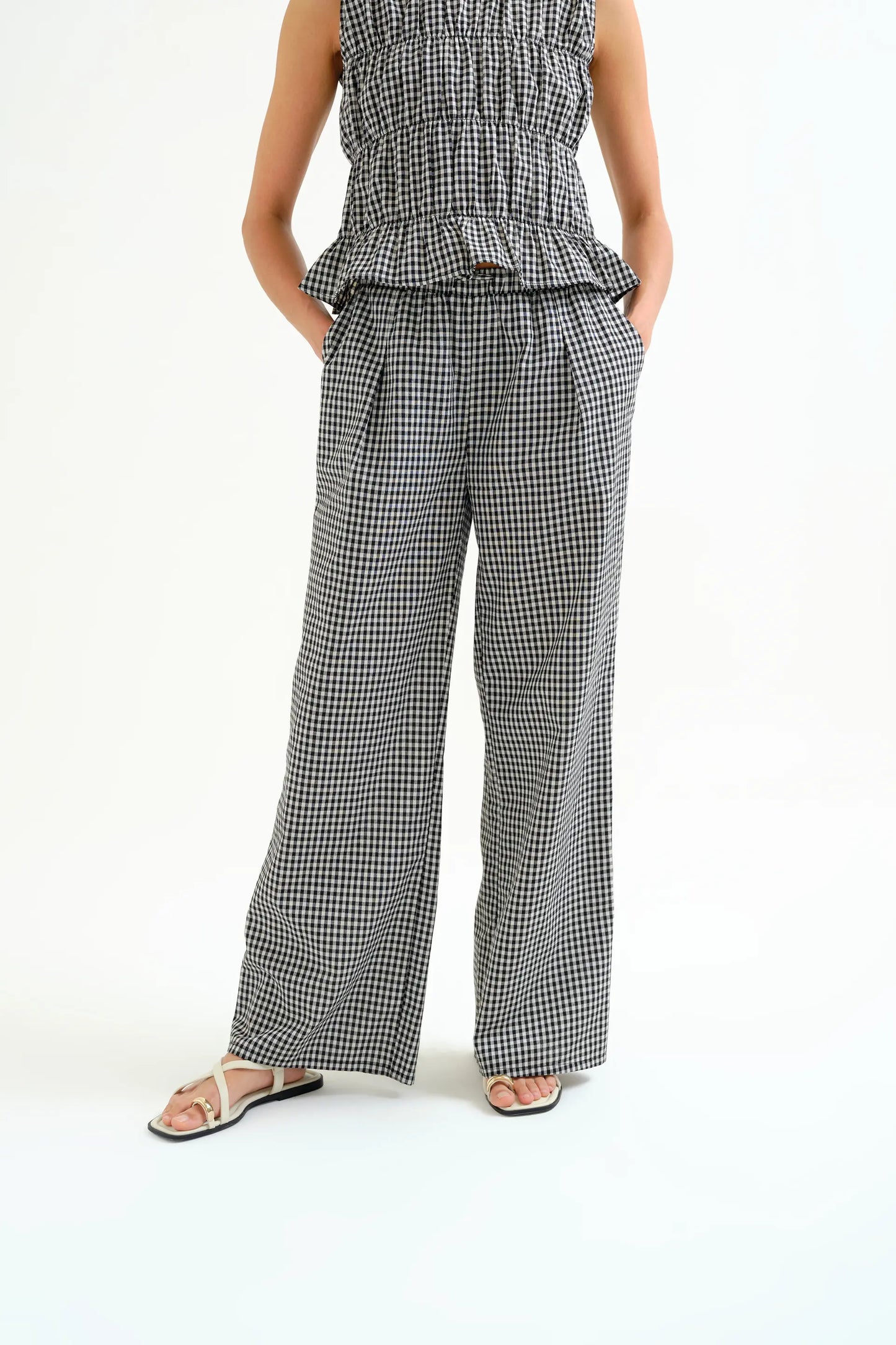 Pantaloni a quadri neri